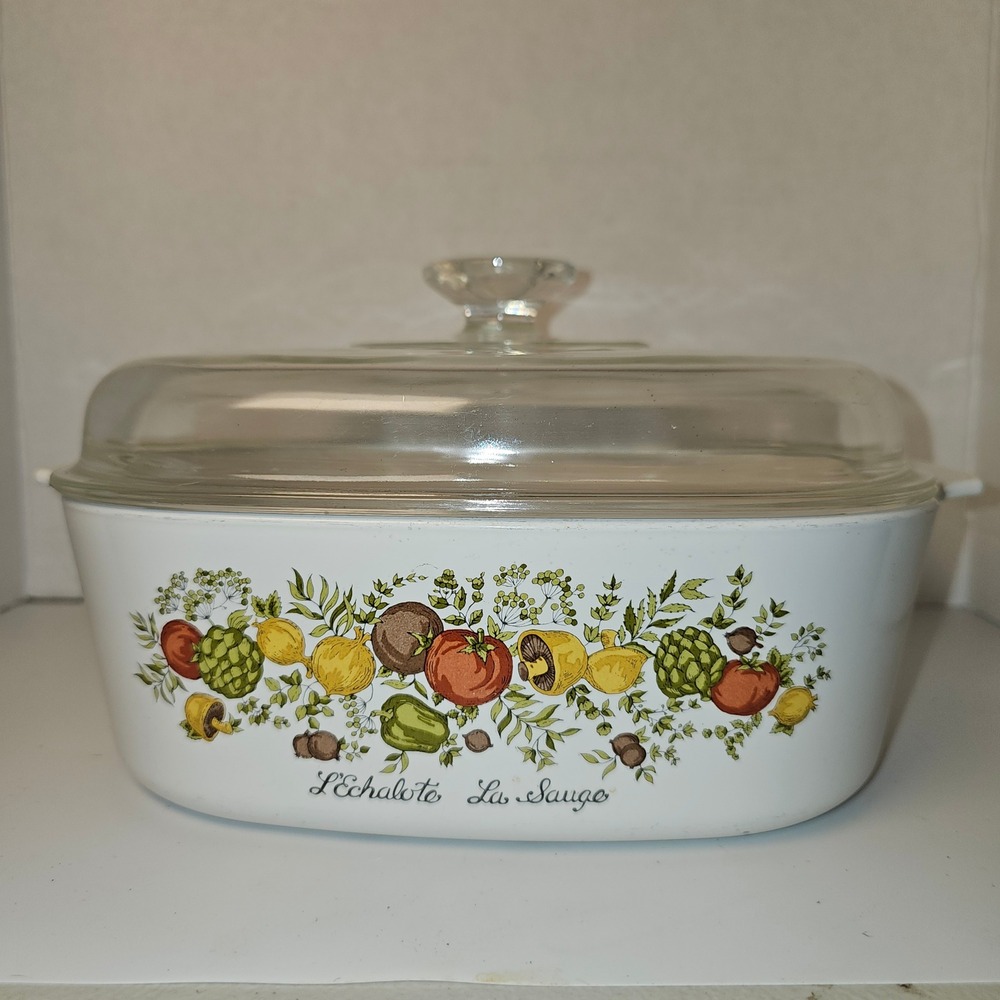 MCM Corning Ware Spice of Life 4 Quart Casserole Dish A-84-B w/ Lid L'Echalote